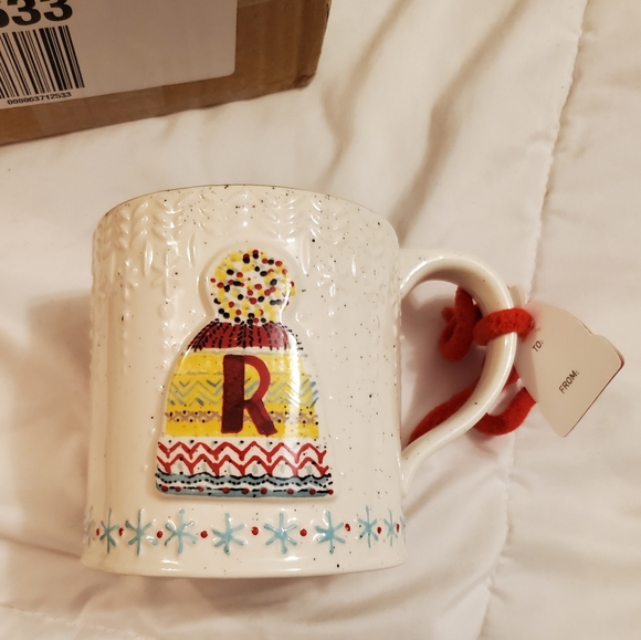 Anthropologie Bundled Up Monogram Mug- "R" - Picture 1 of 10